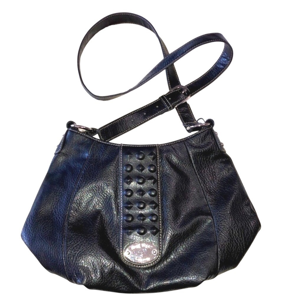 Nine West Studded Hobo Shoulder Bag Black Bag One Size